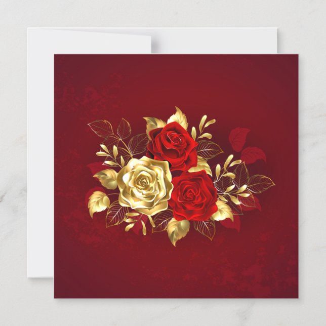 Invitation Magnétique Trois Roses de bijoux (Recto)