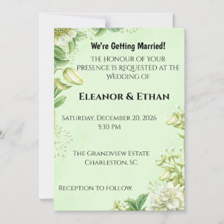 Invitation Magnétique Tulipe jaune vibrant et Ranunculus Mariage Formel