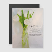 Tulipes blanches dans le mariage en bouteille Enre