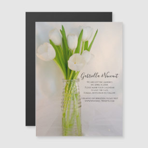 Invitation Magnétique Tulipes blanches dans le mariage en bouteille Enre