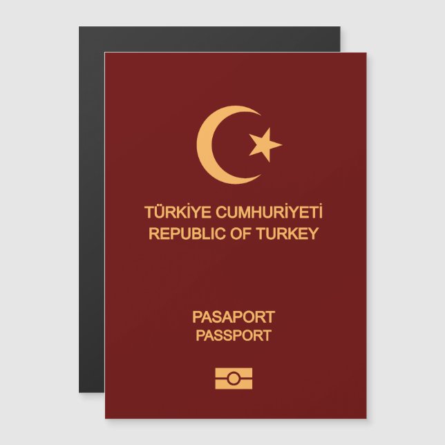 Invitation Magnétique Türkiye passport (Devant / Derrière)