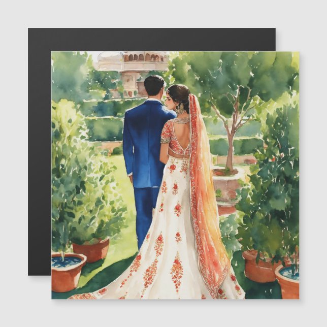 Invitation Magnétique "Un conte de deux coeurs : [Les noms des couples]  (Devant / Derrière)