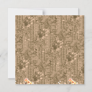 Invitation Magnétique Un motif floral vintage avec desi marron complexe