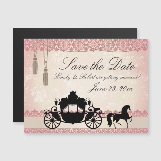 Invitation Magnétique Une fois à une heure Enregistrer la date (Devant / Derrière)