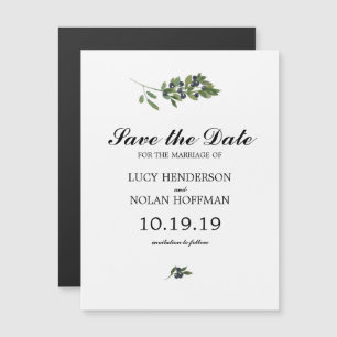 Invitation Magnétique Verger d'olive aquarelle   Enregistrer la date