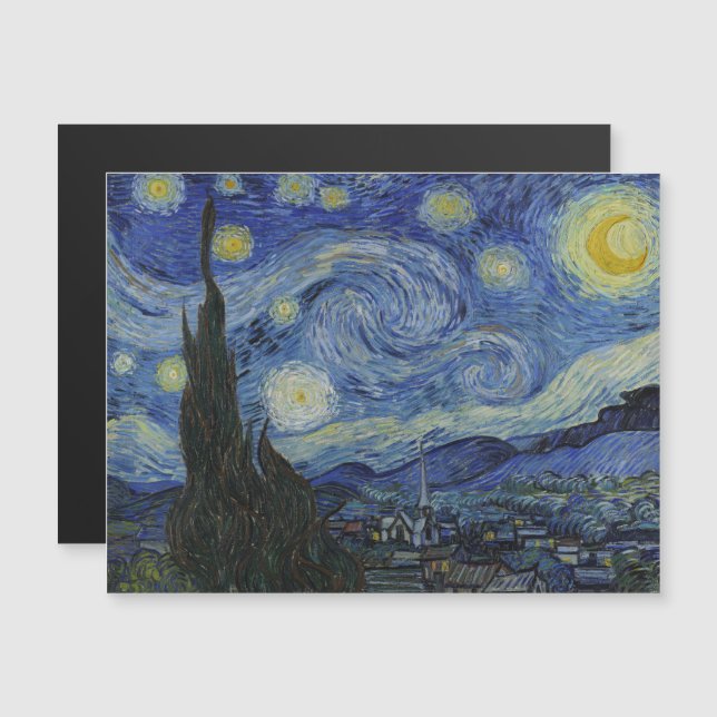 Invitation Magnétique Vincent Van Gogh, La Nuit étoilée (Devant / Derrière)