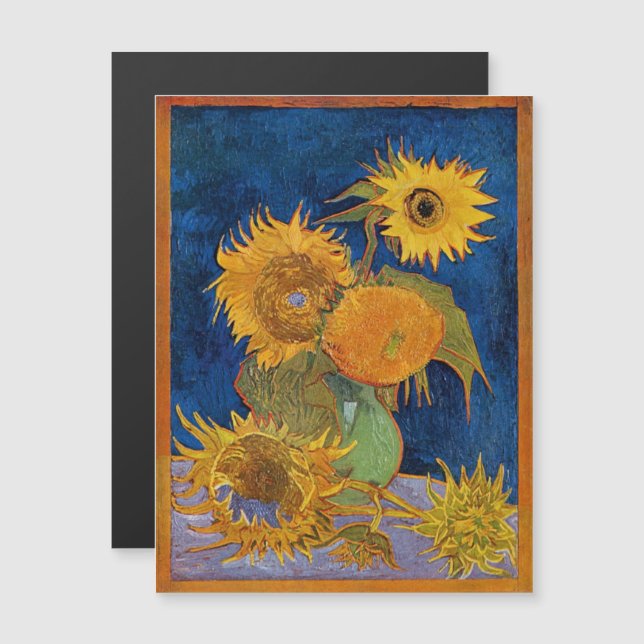 Invitation Magnétique Vincent Van Gogh - Sunflowers, 2e version (Devant / Derrière)