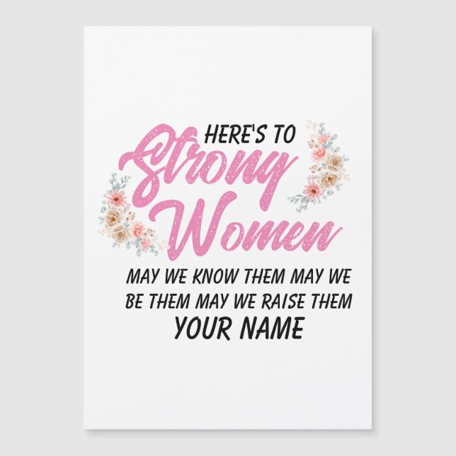 Invitation Magnétique Voici une citation de femmes fortes Script moderne (Devant)