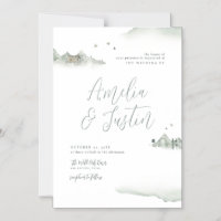 Watercolor Mountains Outdoor Destination Mariage