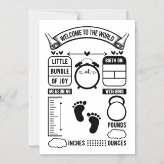 Invitation Magnétique Welcome to the World Birth Announcement