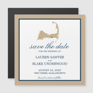 Invitation Magnétique West Dennis Cape Cod Wedding Enregistrer la date