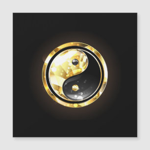 Invitation Magnétique Yin Yang or sur noir