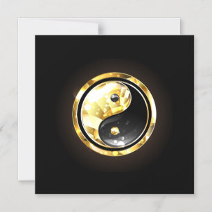 Invitation Magnétique Yin Yang or sur noir