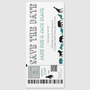Invitation Magnétique Zoo Enregistrer la date