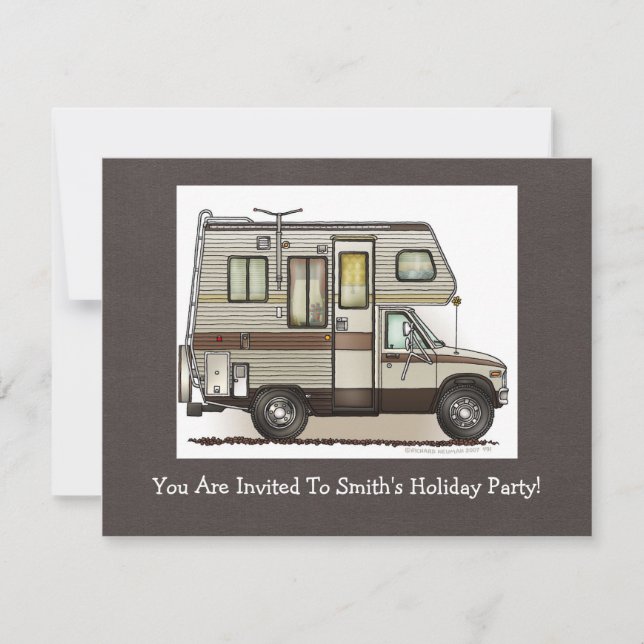 Invitation Magnets RV Camper de classe C (Devant)