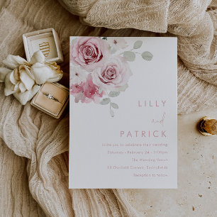 Invitation Magnifique Aquarelle Blush & Sage Floral Mariage