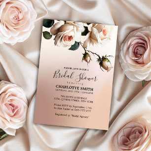 Invitation Magnifique Blush Beige Oil Rose Fête des mariées I