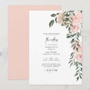 Invitation Magnifique Blush Floral Bride Parents Mariage