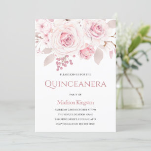 Invitation Magnifique Blush Rose Quinceanera Party
