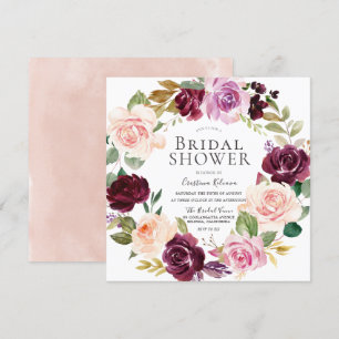 Invitation Magnifique Fête des mariées de couronne florale