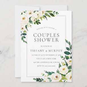 Invitation Magnifique Floral Merveilleux Élégant Couple Baby 