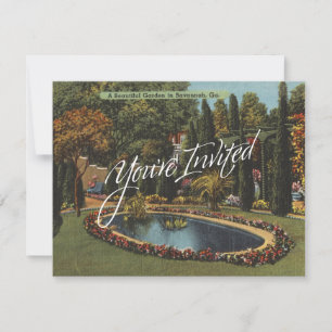 Invitation Magnifique Garden Savannah GA Art Postcard Party