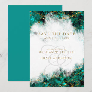 Invitation Magnifique géode de turquoise et cristal