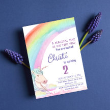 Magnifique licorne arc-en-ciel 2e anniversaire