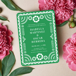 Invitation Magnifique Livre Vert Picado Inspiré Mariage