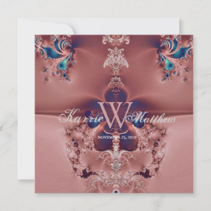 Invitation Magnifique Lustre Fractal Mauve Mariage