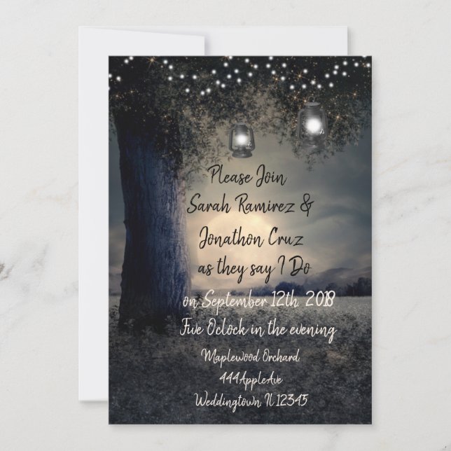 Invitation Magnifique Mariage de lanterne romantique (Devant)