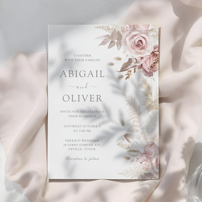 Invitation Magnifique Mariage moderne Flush Florals (Créateur téléchargé)
