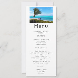 Invitation Magnifique menu palmier venteux de plage tropicale
