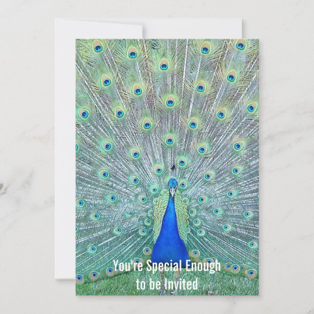 Invitation Magnifique Peacock Vous êtes Invité (Devant)