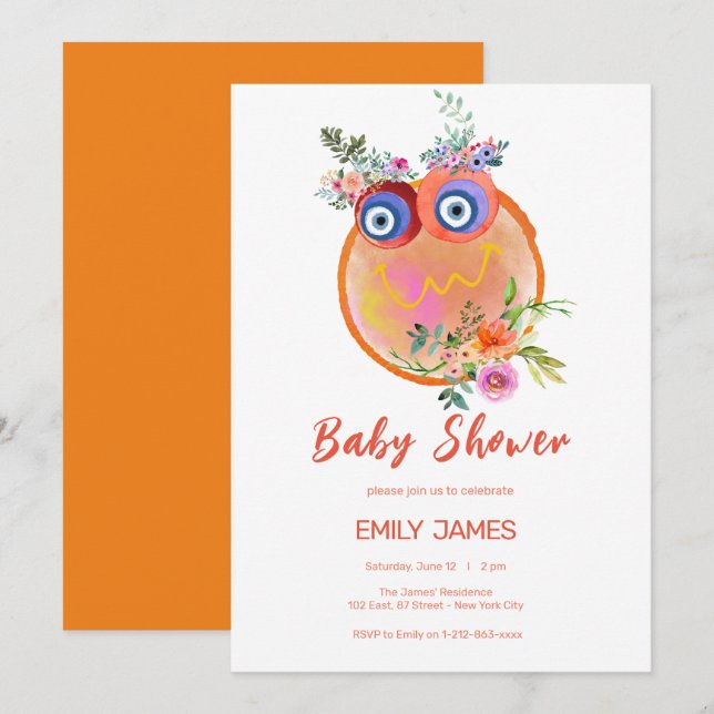 Invitation Magnifique Sauvez la planète Baby shower Invi (Devant / Derrière)