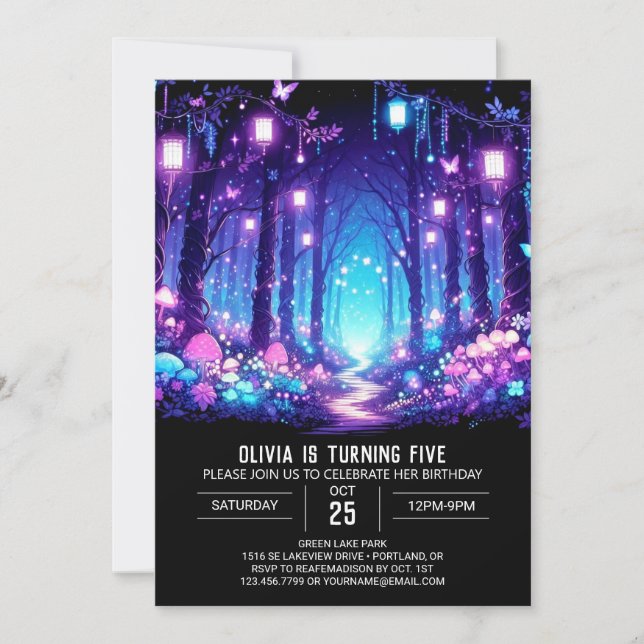 Invitation Magnifique Woodland Digital Anniversaire (Devant)