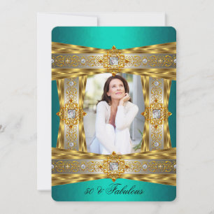 Invitation Magnifiques 50 Élégantes Photo Diamant Gemme Or Ja