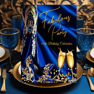 Invitation Magnifiques chaussures à talons bleu or champagne