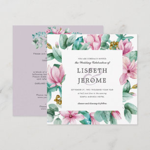 Invitation Magnolia Bloom Tout en un Mariage botanique