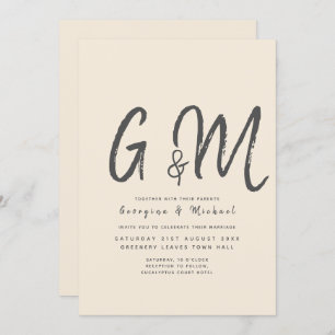 Invitation Magnolia Cream Typographie Mariage moderne