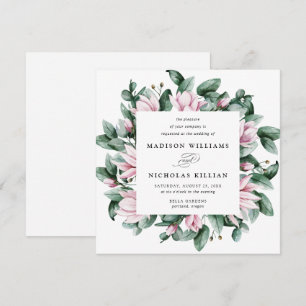 Invitation Magnolia & Eucalyptus   MARIAGE CARRÉ