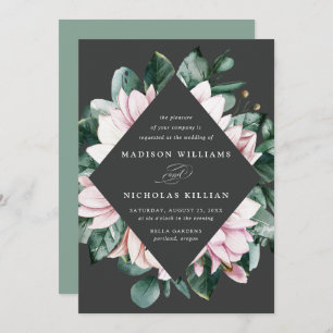 Invitation Magnolia & Eucalyptus   Mariage de cadre floral