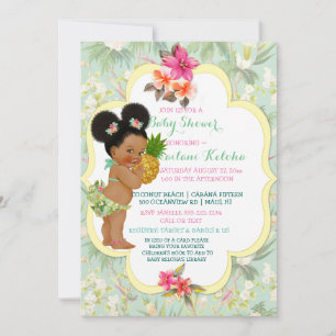 Invitation Maillot de bain Bébé Fille Bikini Tropical Luau Ha