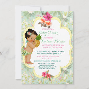 Invitation Maillot de bain bébé fille tropical Luau Hawaïen A