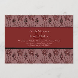 Invitation Main au henné (rouge) (Mariage)