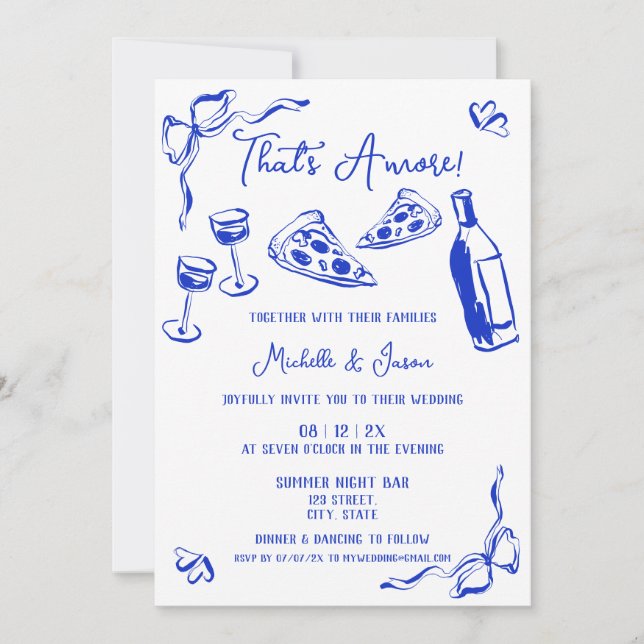 Invitation Main Bleue Unique Tirée Quirky C'est plus (Devant)