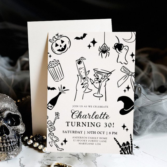 Invitation Main dessinée Halloween 30e anniversaire (Créateur téléchargé)