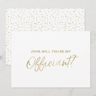 Invitation Main d'or de la demande   d'Officiant de mariage