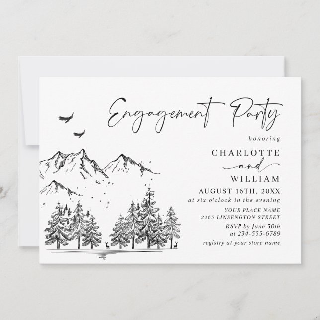 Invitation Main Dratains Forest Engagement Party (Devant)