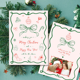 Invitation Main fantaisiste tirée Français Joyeux Noël Photo